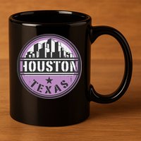 Neon Houston Texas Logo 11oz C Handle Ceramic Mug