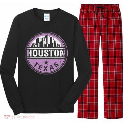 Neon Houston Texas Logo Long Sleeve Pajama Set