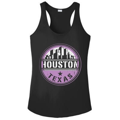 Neon Houston Texas Logo Ladies PosiCharge Competitor Racerback Tank