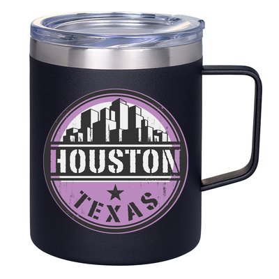 Neon Houston Texas Logo 12oz Stainless Steel Coffee Mug