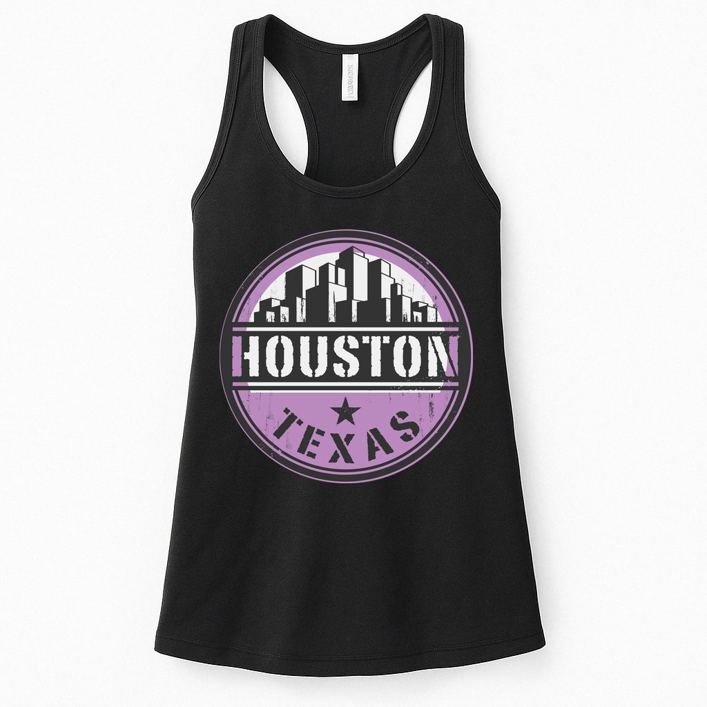 Neon Houston Texas Logo Womens Tank Top