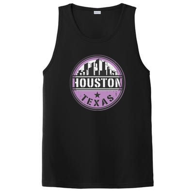 Neon Houston Texas Logo PosiCharge Competitor Tank