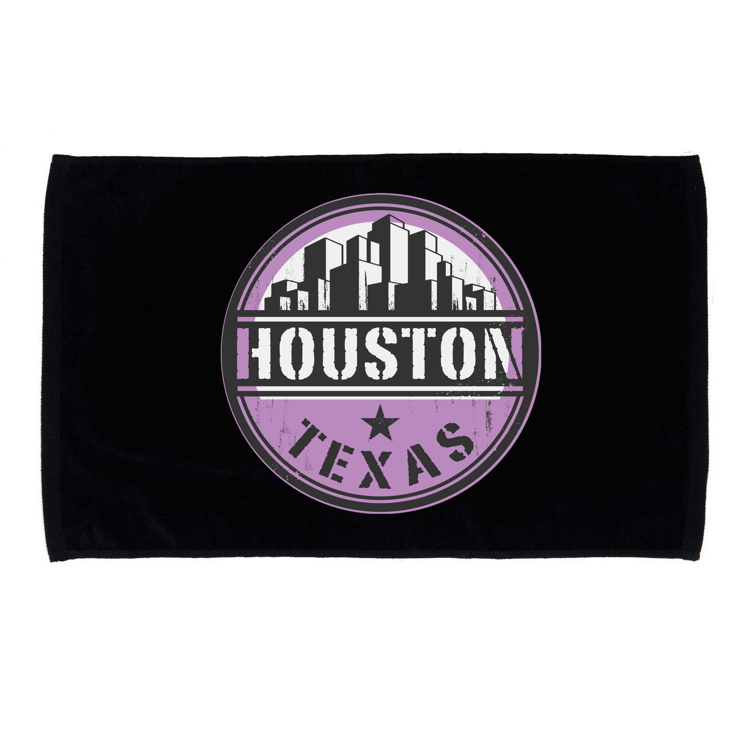 Neon Houston Texas Logo Microfiber Hand Towel