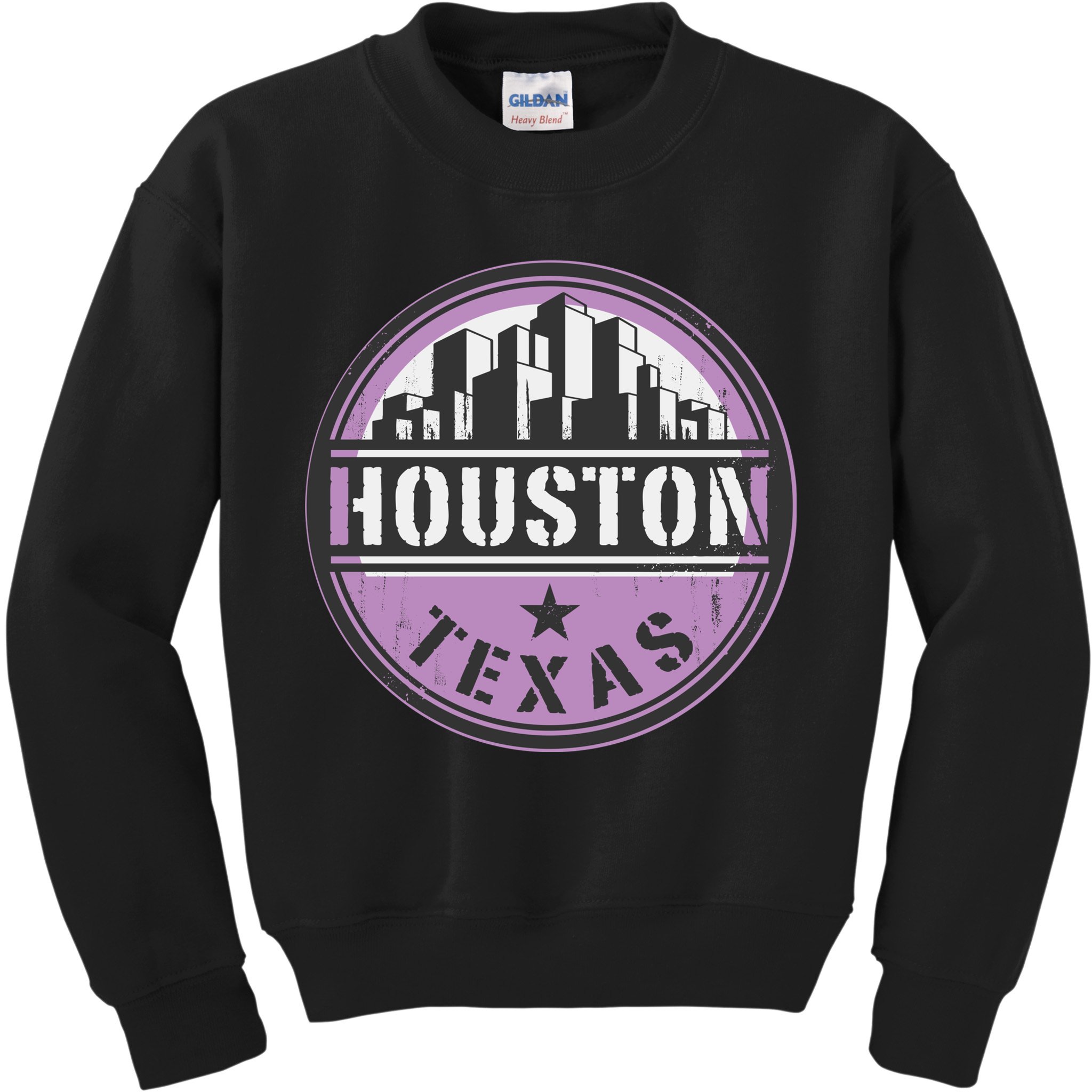 Neon Houston Texas Logo Kids Sweatshirt