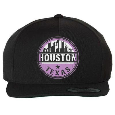 Neon Houston Texas Logo Wool Snapback Cap