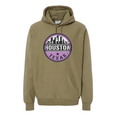 Neon Houston Texas Logo Premium Hoodie