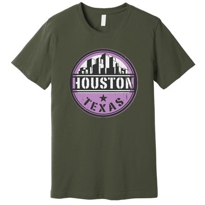 Neon Houston Texas Logo Premium T-Shirt