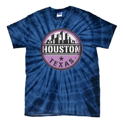 Neon Houston Texas Logo Tie-Dye T-Shirt