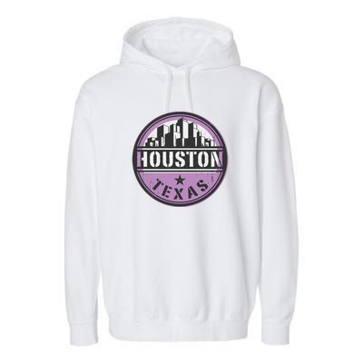 Neon Houston Texas Logo Garment-Dyed Fleece Hoodie