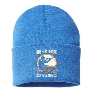 Not Hard To Break Easy To Miss Funny Skeet Sustainable Knit Beanie