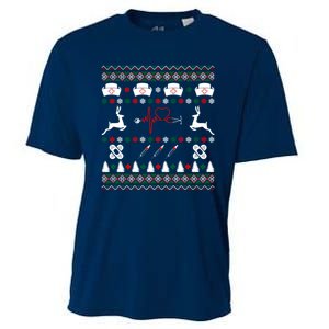 Nurse Heart Ugly Christmas Cooling Performance Crew T-Shirt