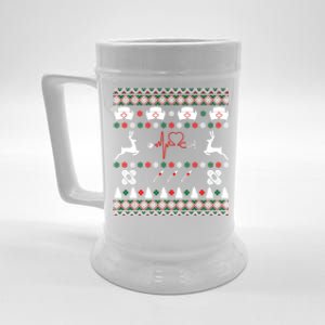 Nurse Heart Ugly Christmas Beer Stein