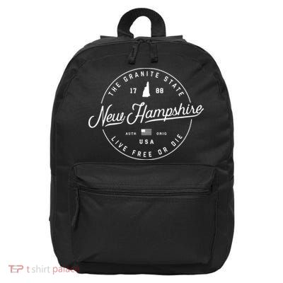 New Hampshire Us State Travel Vacation Shirts Nh Us 16 in Basic Backpack