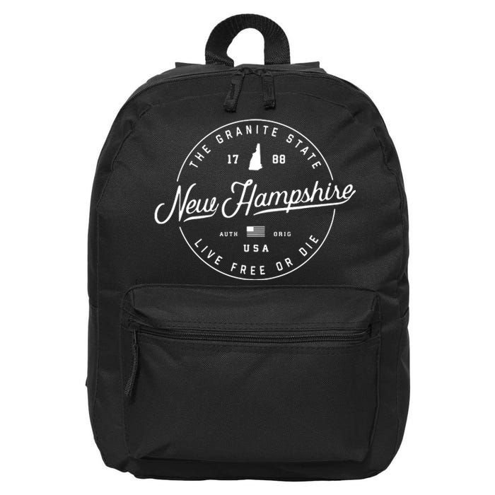 New Hampshire Us State Travel Vacation Shirts Nh Us 16 in Basic Backpack