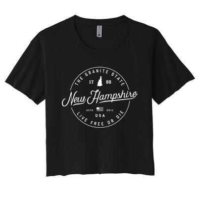 New Hampshire Us State Travel Vacation Shirts Nh Us Women's Crop Top Tee