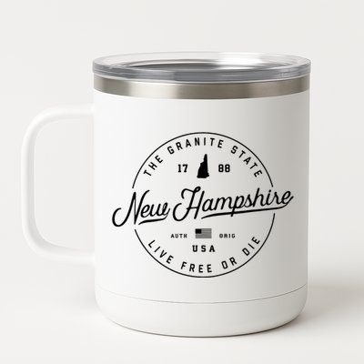 New Hampshire Us State Travel Vacation Shirts Nh Us 12 oz Stainless Steel Tumbler Cup