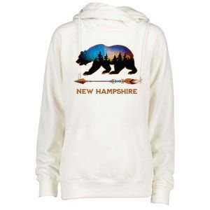 New Hampshire Usa Black Bear Hiking Trails Vacation Souvenir Womens Funnel Neck Pullover Hood