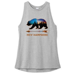 New Hampshire Usa Black Bear Hiking Trails Vacation Souvenir Ladies PosiCharge Tri-Blend Wicking Tank