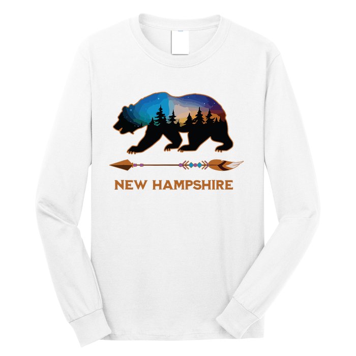 New Hampshire Usa Black Bear Hiking Trails Vacation Souvenir Long Sleeve Shirt