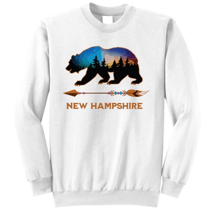 New Hampshire Usa Black Bear Hiking Trails Vacation Souvenir Sweatshirt