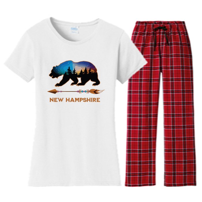 New Hampshire Usa Black Bear Hiking Trails Vacation Souvenir Women's Flannel Pajama Set