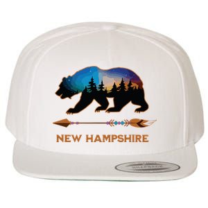 New Hampshire Usa Black Bear Hiking Trails Vacation Souvenir Wool Snapback Cap