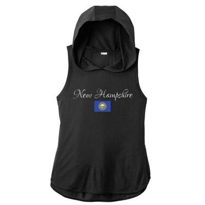 New Hampshire Usa Ladies PosiCharge Tri-Blend Wicking Draft Hoodie Tank