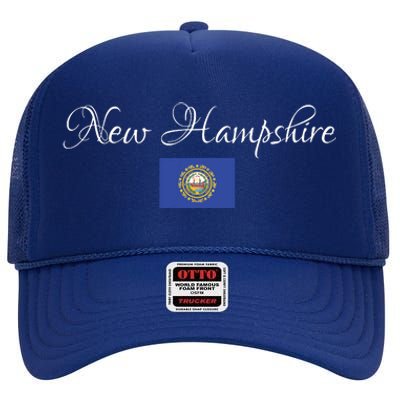 New Hampshire Usa High Crown Mesh Back Trucker Hat