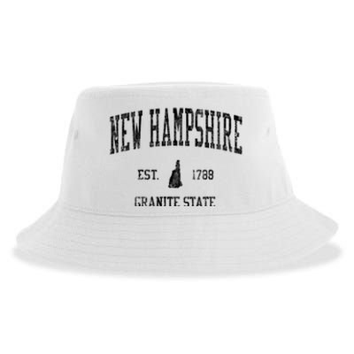 New Hampshire Vintage Established Sports Design Sustainable Bucket Hat