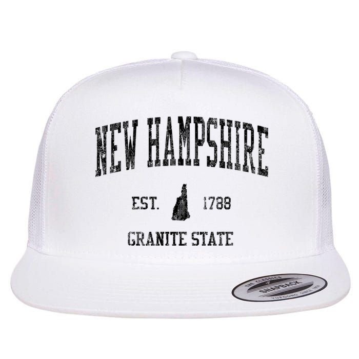 New Hampshire Vintage Established Sports Design Flat Bill Trucker Hat