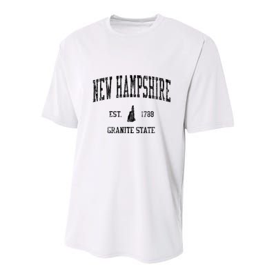 New Hampshire Vintage Established Sports Design Youth Performance Sprint T-Shirt