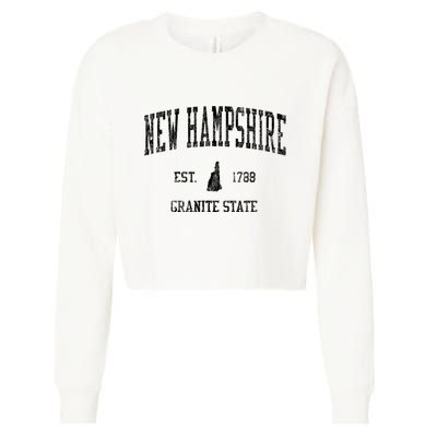New Hampshire Vintage Established Sports Design Cropped Pullover Crew