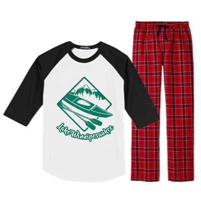 New Hampshire Vacation Lake Winnipesaukee Kayak Kayaking Gift Raglan Sleeve Pajama Set