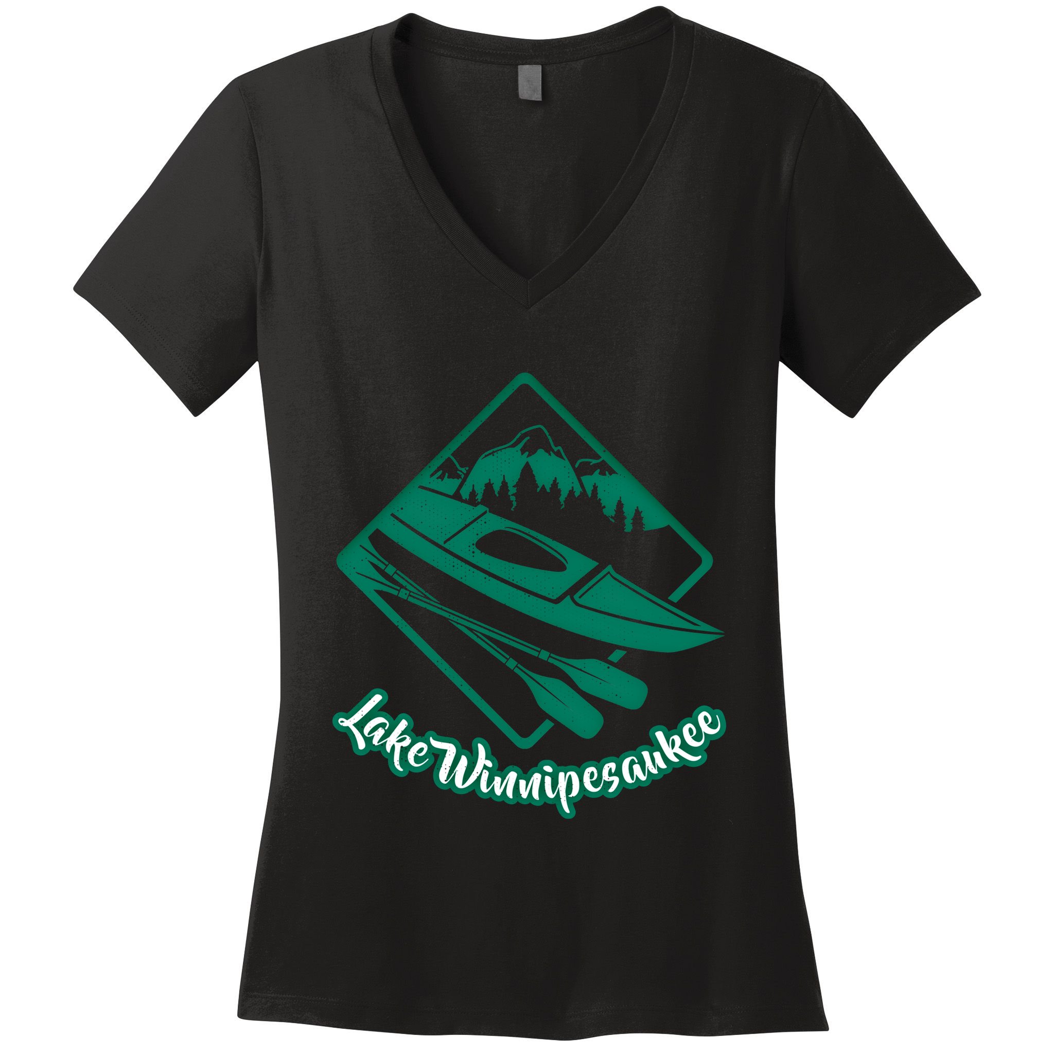New Hampshire Vacation Lake Winnipesaukee Kayak Kayaking Gift Women's V-Neck T-Shirt