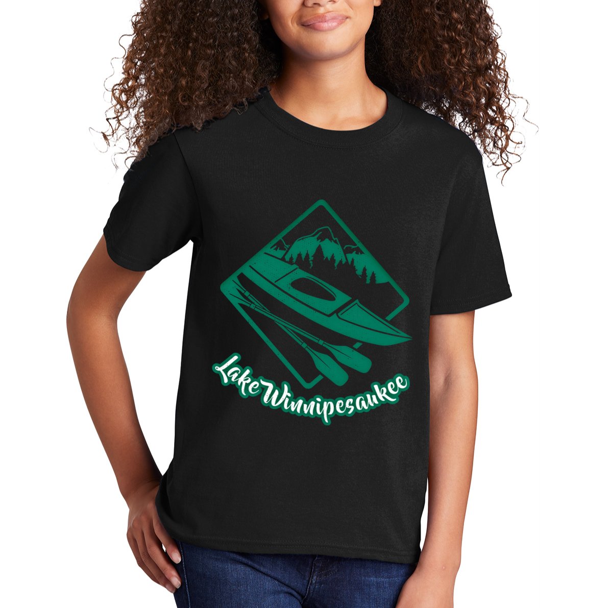 New Hampshire Vacation Lake Winnipesaukee Kayak Kayaking Gift Kids T-Shirt