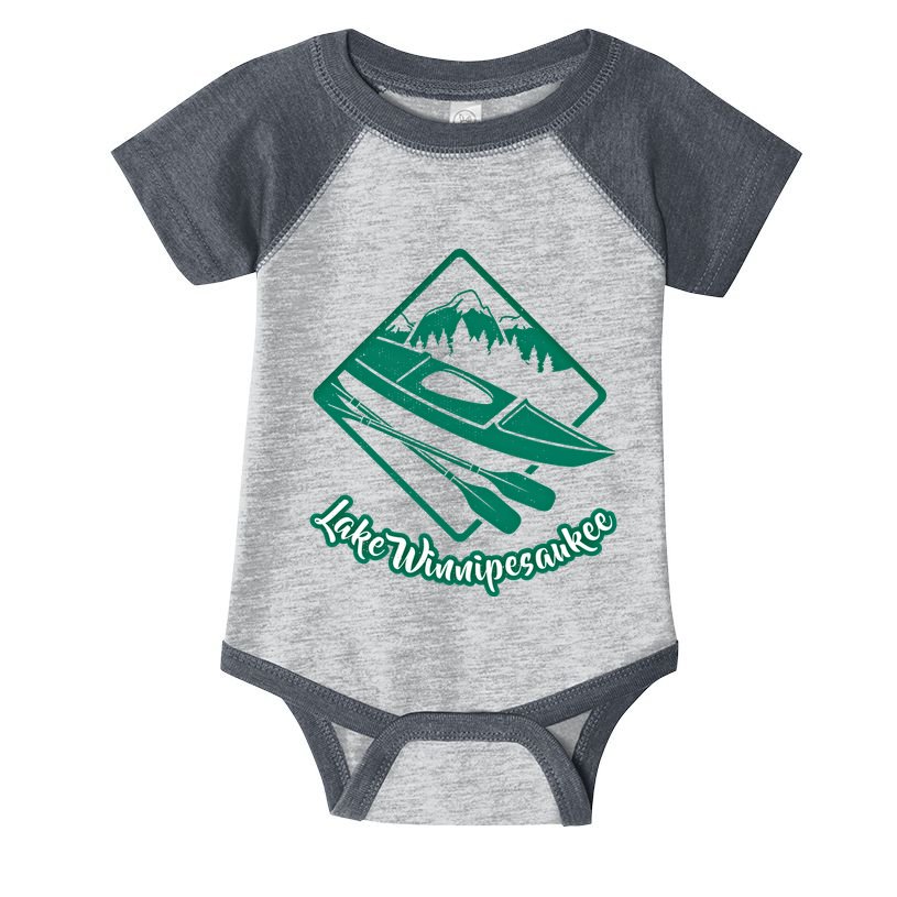 New Hampshire Vacation Lake Winnipesaukee Kayak Kayaking Gift Infant Baby Jersey Bodysuit