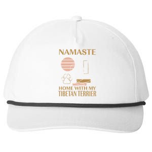 Namaste Home With My Tibetan Terrier Sayings Dog Lover Gift Snapback Five-Panel Rope Hat