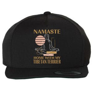 Namaste Home With My Tibetan Terrier Sayings Dog Lover Gift Wool Snapback Cap