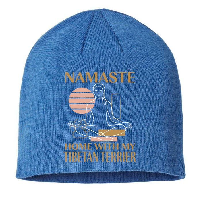 Namaste Home With My Tibetan Terrier Sayings Dog Lover Gift Sustainable Beanie