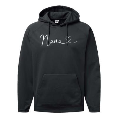 Nana Heart Women Grandma Christmas Mother's Day Birthday Gift Performance Fleece Hoodie