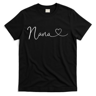 Nana Heart Women Grandma Christmas Mother's Day Birthday Gift T-Shirt