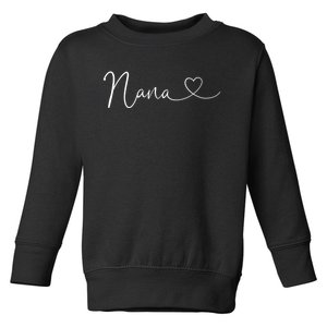 Nana Heart Women Grandma Christmas Mother's Day Birthday Gift Toddler Sweatshirt