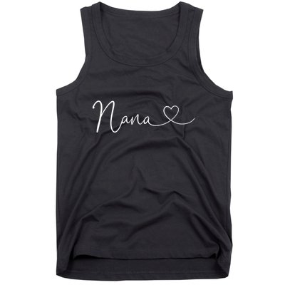 Nana Heart Women Grandma Christmas Mother's Day Birthday Gift Tank Top