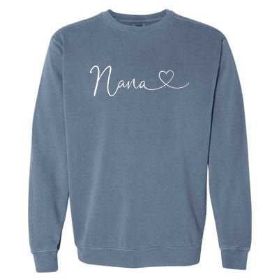 Nana Heart Women Grandma Christmas Mother's Day Birthday Gift Garment-Dyed Sweatshirt