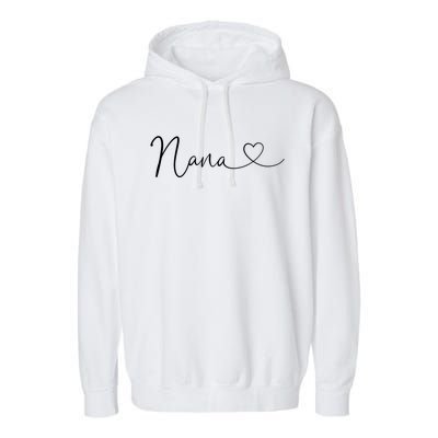 Nana Heart Women Grandma Christmas Mother's Day Birthday Gift Garment-Dyed Fleece Hoodie