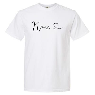 Nana Heart Women Grandma Christmas Mother's Day Birthday Gift Garment-Dyed Heavyweight T-Shirt