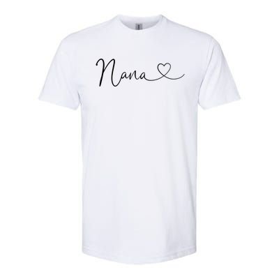 Nana Heart Women Grandma Christmas Mother's Day Birthday Gift Softstyle CVC T-Shirt