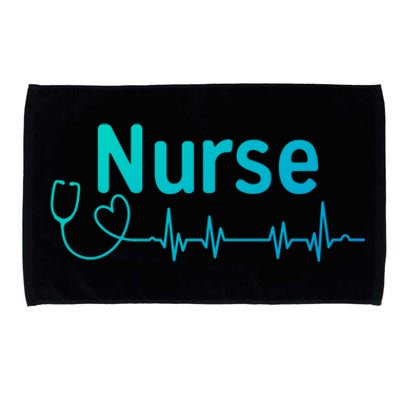 Nurse Heartbeat With Stethoscope Er Nurse Great Gift Microfiber Hand Towel