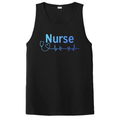 Nurse Heartbeat With Stethoscope Er Nurse Great Gift PosiCharge Competitor Tank