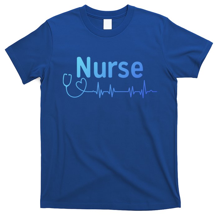 Nurse Heartbeat With Stethoscope Er Nurse Great Gift T-Shirt